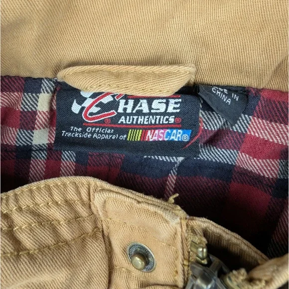 Chase Authentics Canvas Jacket Mens Medium Tony Stewart Nascar Chore Coat Grunge - Picture 3 of 8